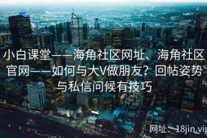 小白课堂——海角社区网址、海角社区官网——如何与大V做朋友？回帖姿势与私信问候有技巧