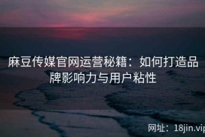 麻豆传媒官网运营秘籍：如何打造品牌影响力与用户粘性