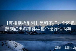 【真相剖析系列】黑料不打：全网追踪网红黑料事件中每个爆炸性内幕