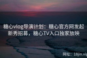 糖心vlog导演计划：糖心官方网发起新秀招募，糖心TV入口独家放映
