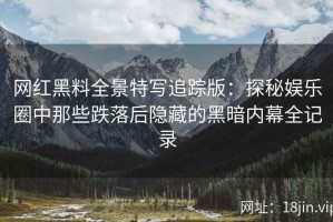 网红黑料全景特写追踪版：探秘娱乐圈中那些跌落后隐藏的黑暗内幕全记录