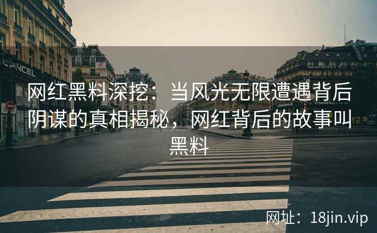 网红黑料深挖：当风光无限遭遇背后阴谋的真相揭秘，网红背后的故事叫黑料